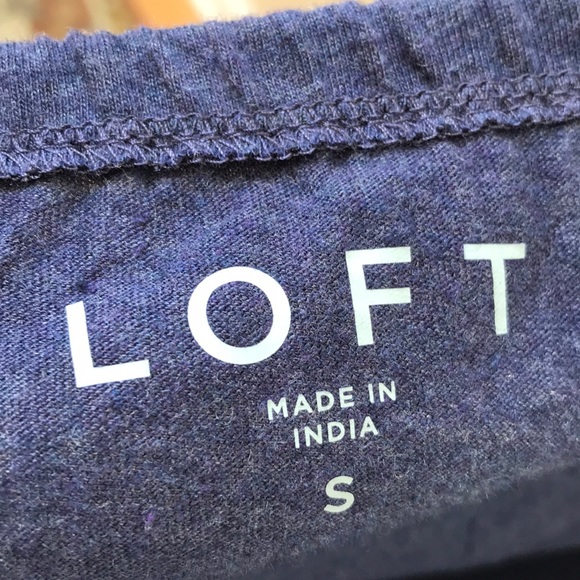 LOFT OFF THE SHOULDER BLUE KNIT TOP SIZE S - Picture 5 of 6